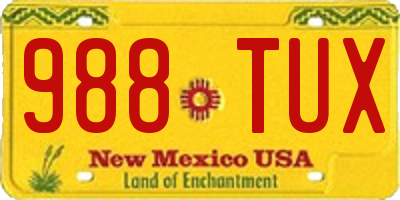 NM license plate 988TUX
