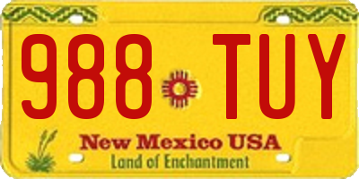 NM license plate 988TUY