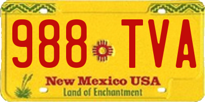NM license plate 988TVA