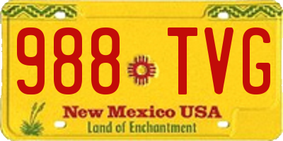 NM license plate 988TVG