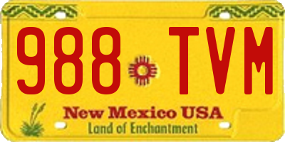NM license plate 988TVM