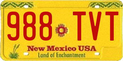 NM license plate 988TVT