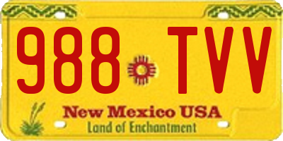 NM license plate 988TVV