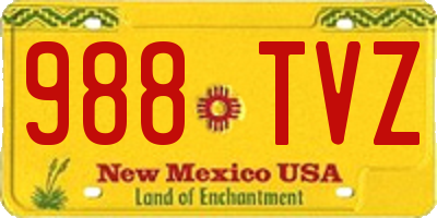 NM license plate 988TVZ