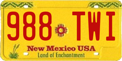 NM license plate 988TWI