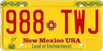 NM license plate 988TWJ