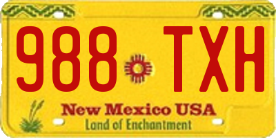 NM license plate 988TXH