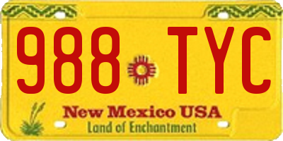 NM license plate 988TYC