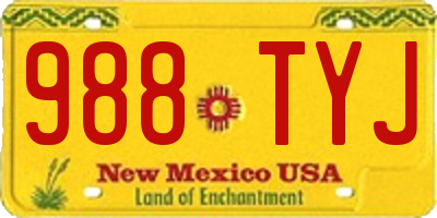NM license plate 988TYJ