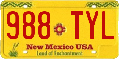 NM license plate 988TYL