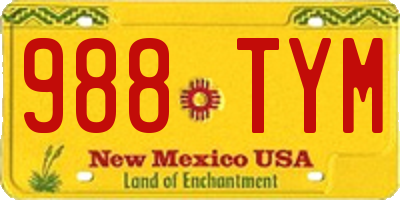 NM license plate 988TYM