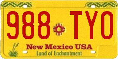 NM license plate 988TYO