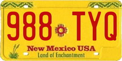 NM license plate 988TYQ