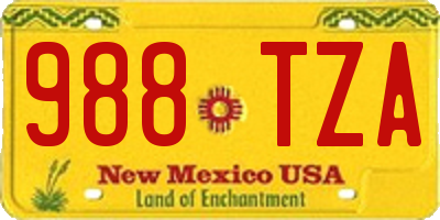 NM license plate 988TZA