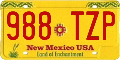 NM license plate 988TZP