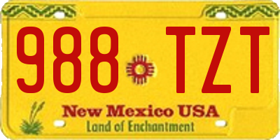 NM license plate 988TZT