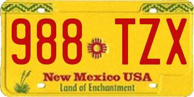 NM license plate 988TZX