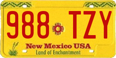 NM license plate 988TZY