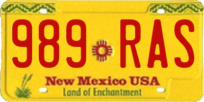 NM license plate 989RAS