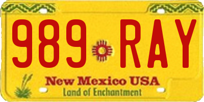 NM license plate 989RAY