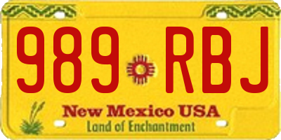 NM license plate 989RBJ