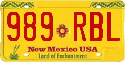 NM license plate 989RBL