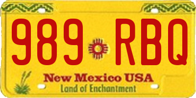 NM license plate 989RBQ