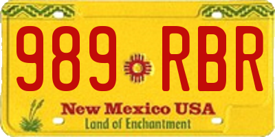 NM license plate 989RBR