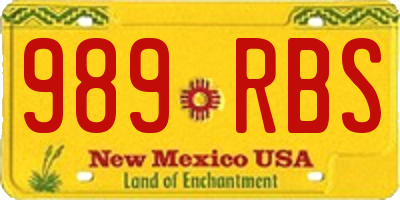 NM license plate 989RBS