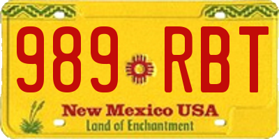 NM license plate 989RBT