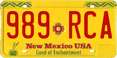 NM license plate 989RCA