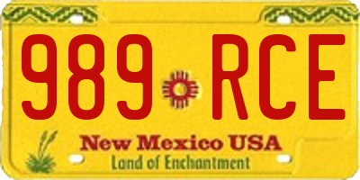 NM license plate 989RCE