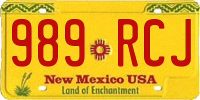 NM license plate 989RCJ