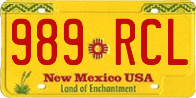 NM license plate 989RCL