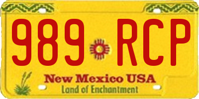 NM license plate 989RCP