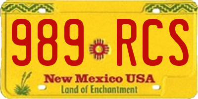 NM license plate 989RCS