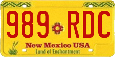 NM license plate 989RDC