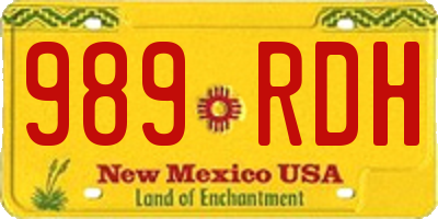 NM license plate 989RDH