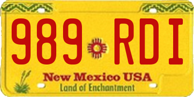 NM license plate 989RDI
