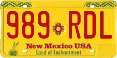 NM license plate 989RDL