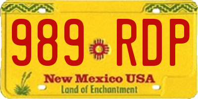 NM license plate 989RDP