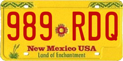NM license plate 989RDQ