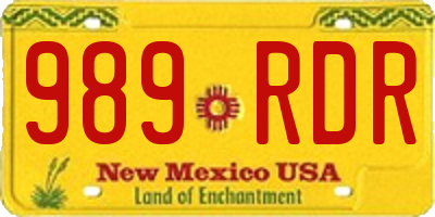 NM license plate 989RDR