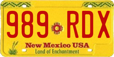 NM license plate 989RDX