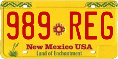 NM license plate 989REG