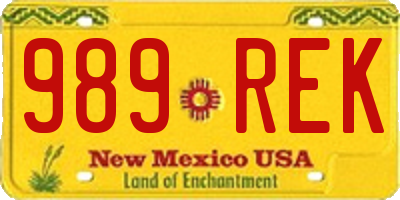 NM license plate 989REK