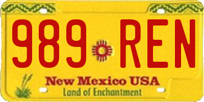NM license plate 989REN