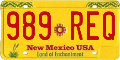 NM license plate 989REQ