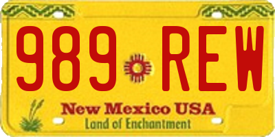 NM license plate 989REW