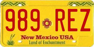 NM license plate 989REZ